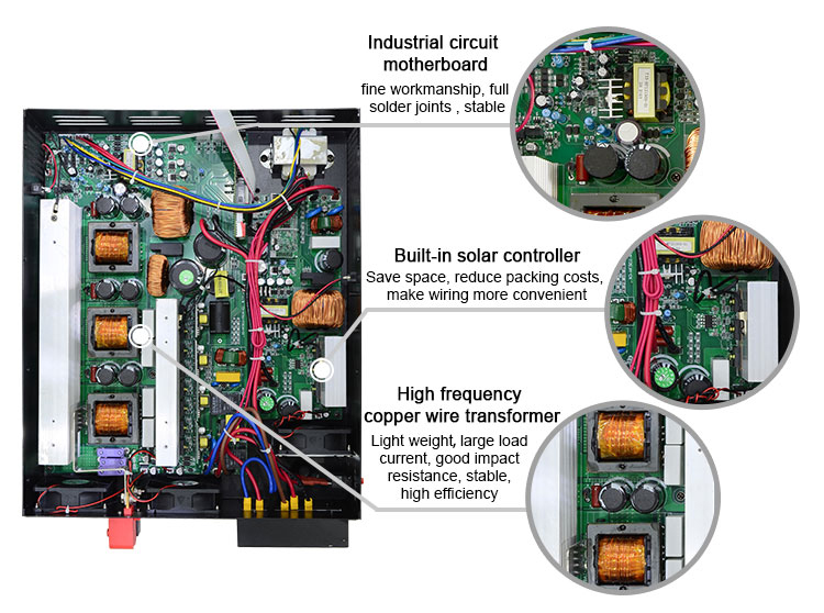 5kVA 5000W 48V off-grid Solar hybrid inverter converter pure sine wave ...