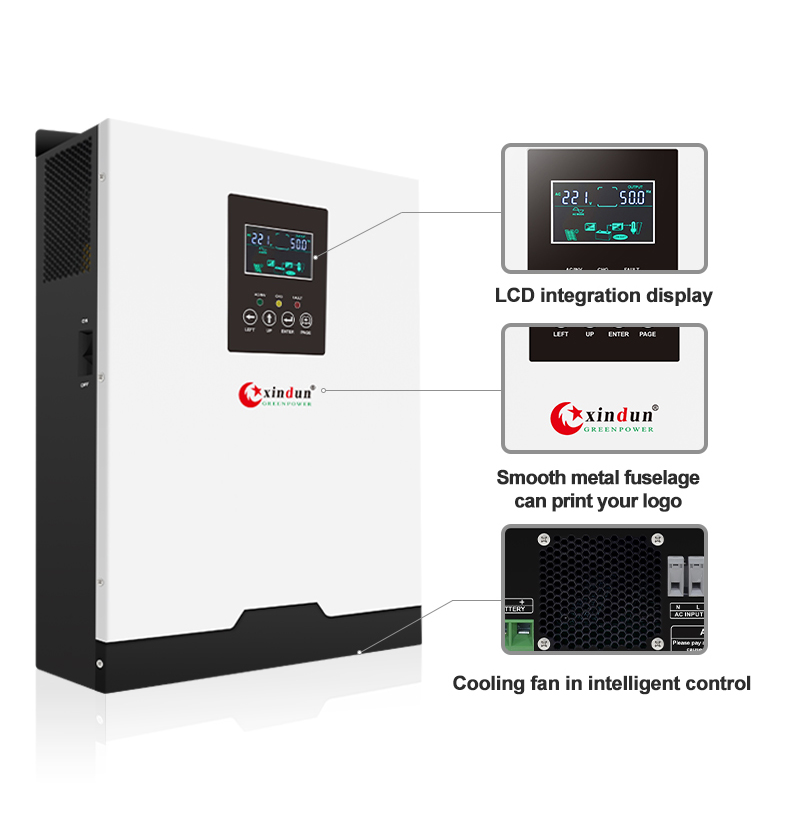Pure Sine Wave Off Grid Hybrid Solar Power Inverter 5KW High Frequency ...