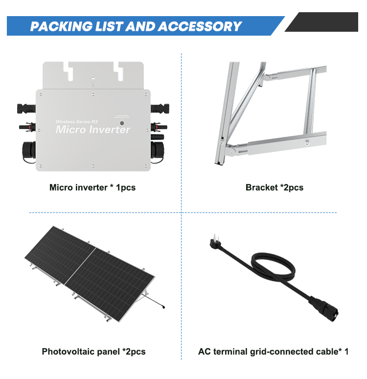 Stock Solar Balcony Structure System With 600W 800W Micro Inverter Off ...