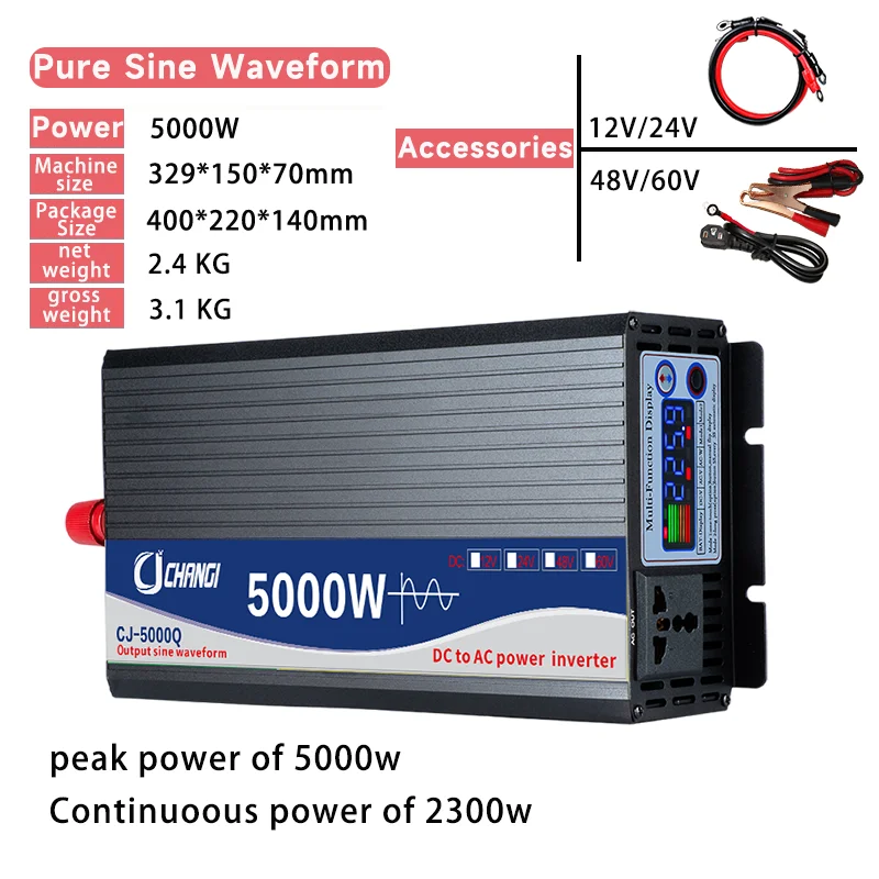 Pure Sine Wave Inverter 12v 220v 3000W 4000W 5000W Power 12V 24V 48V ...
